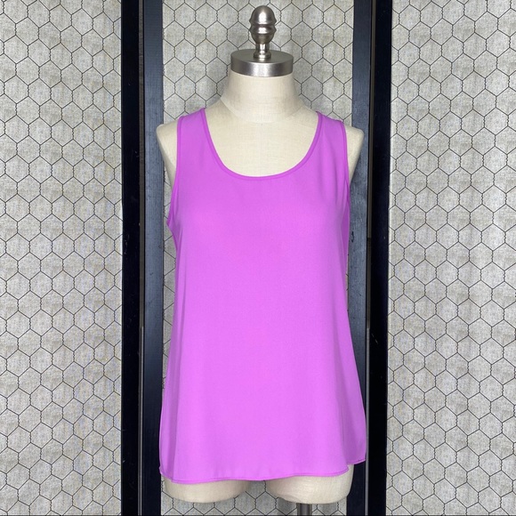 Express Semi Sheer Split Back Tank Top - Picture 2 of 7